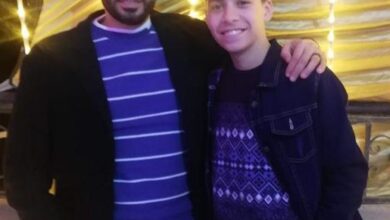الزميل أشرف عبدالهادي ونجله محمد
