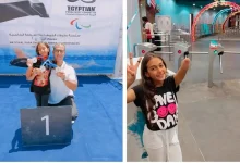 نجلة الزميل عمرو سعيد بالمركز الطبي للبترول تواصل التألق في السباحة البارالمبية