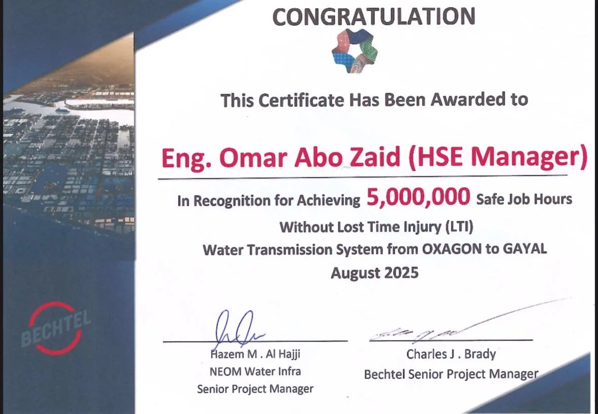 بتروجيت تسجل 5 ملايين ساعة عمل آمنة في مشروع نيوم بالسعودية