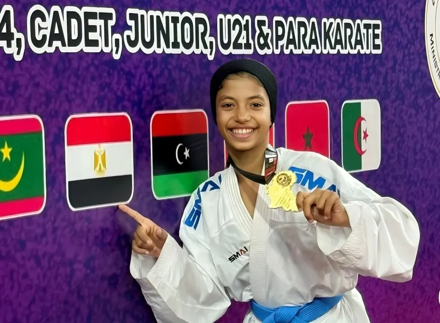 نجلة الزميل هاني عشري تفوز ببطولة إفريقيا في الكاراتيه