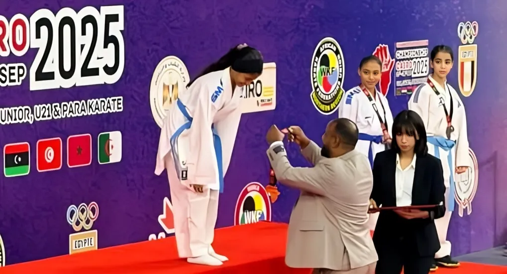 نجلة الزميل هاني عشري تفوز ببطولة إفريقيا في الكاراتيه