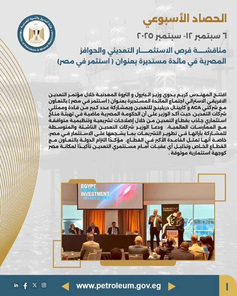 تعرف على أبرز أنشطة وزير البترول خلال الأسبوع الماضي