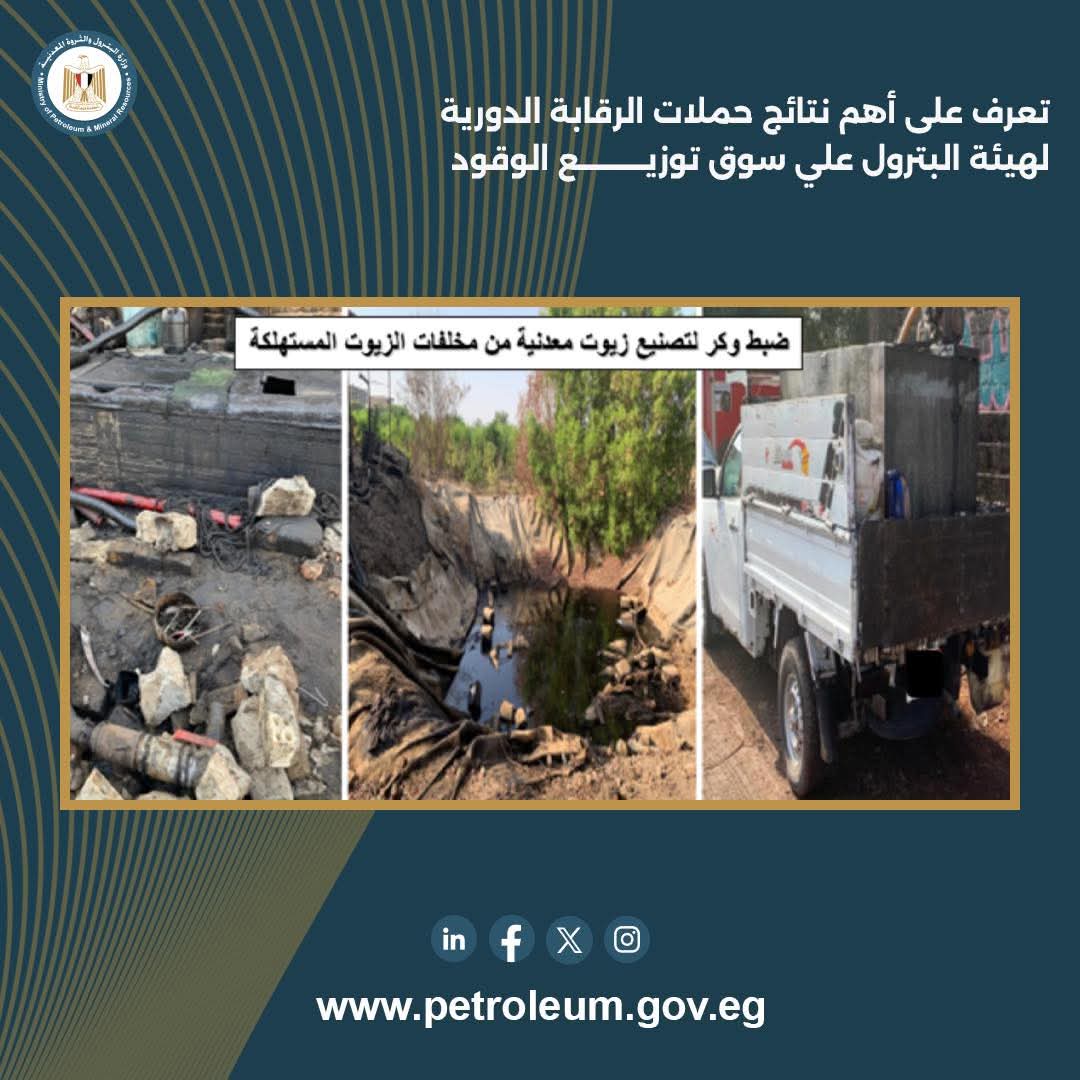 نتائج حملات الرقابة الدورية لهيئة البترول على سوق توزيع الوقود