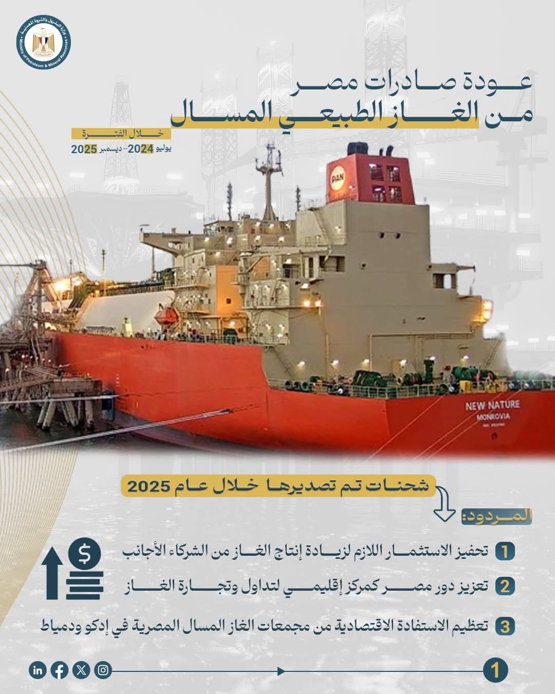 وزارة البترول تعلن حصاد إنجازات 2025 في تداول الطاقة وتعزيز التعاون الإقليمي