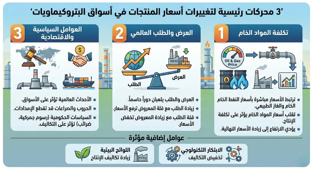 أسعار المنتجات في أسواق البتروكيماويات
