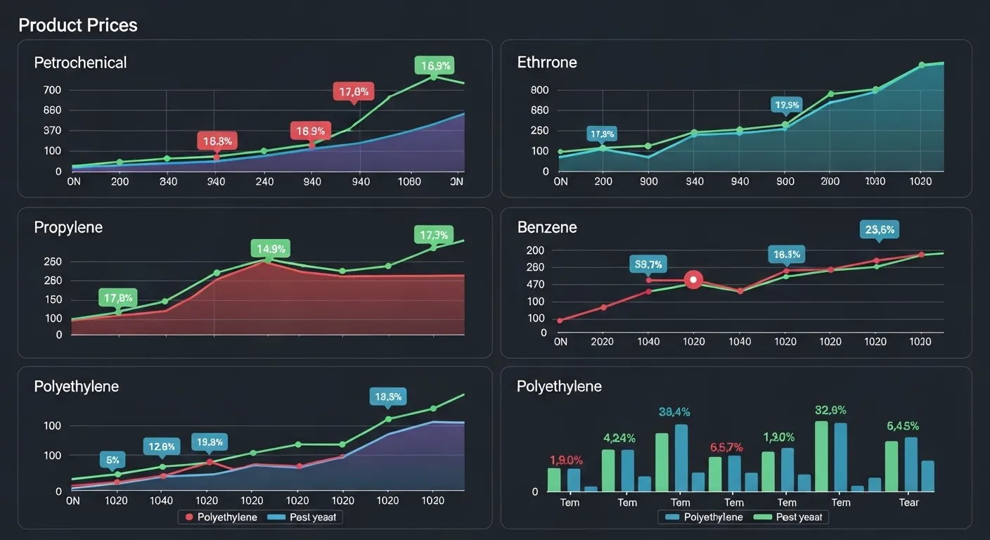 أسعار المنتجات في أسواق البتروكيماويات