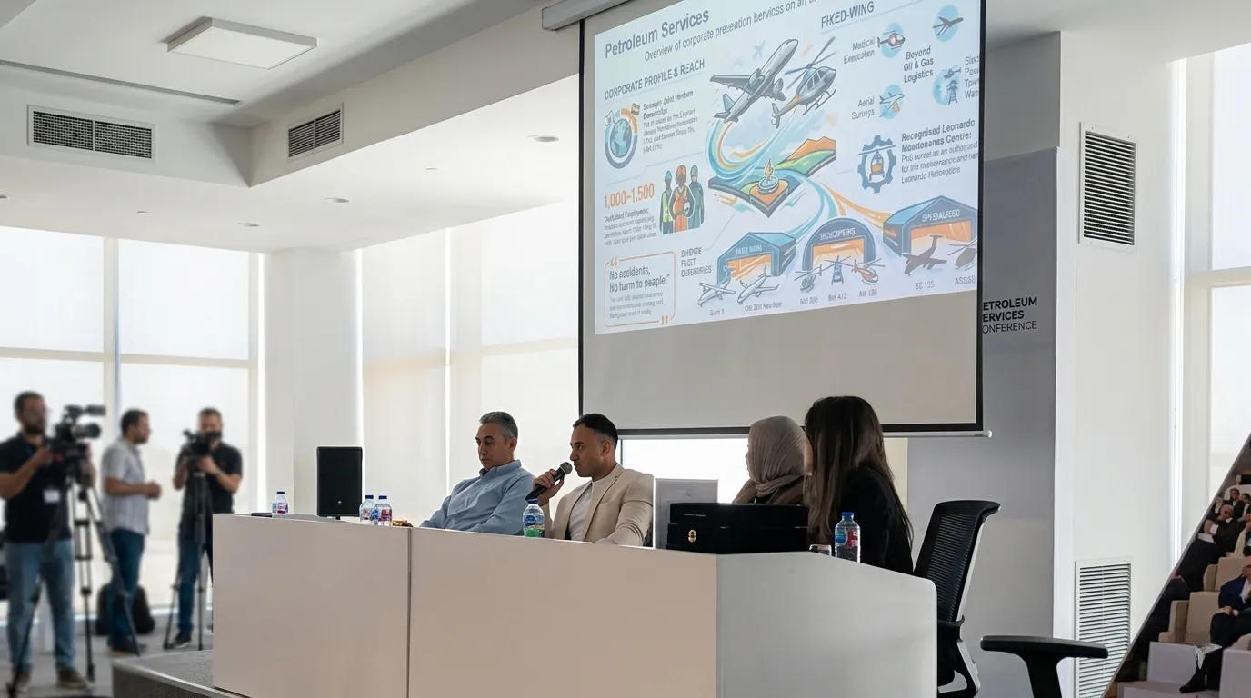 خدمات البترول الجوية تشارك في ندوة هندسة الطيران بالجامعة الأوروبية