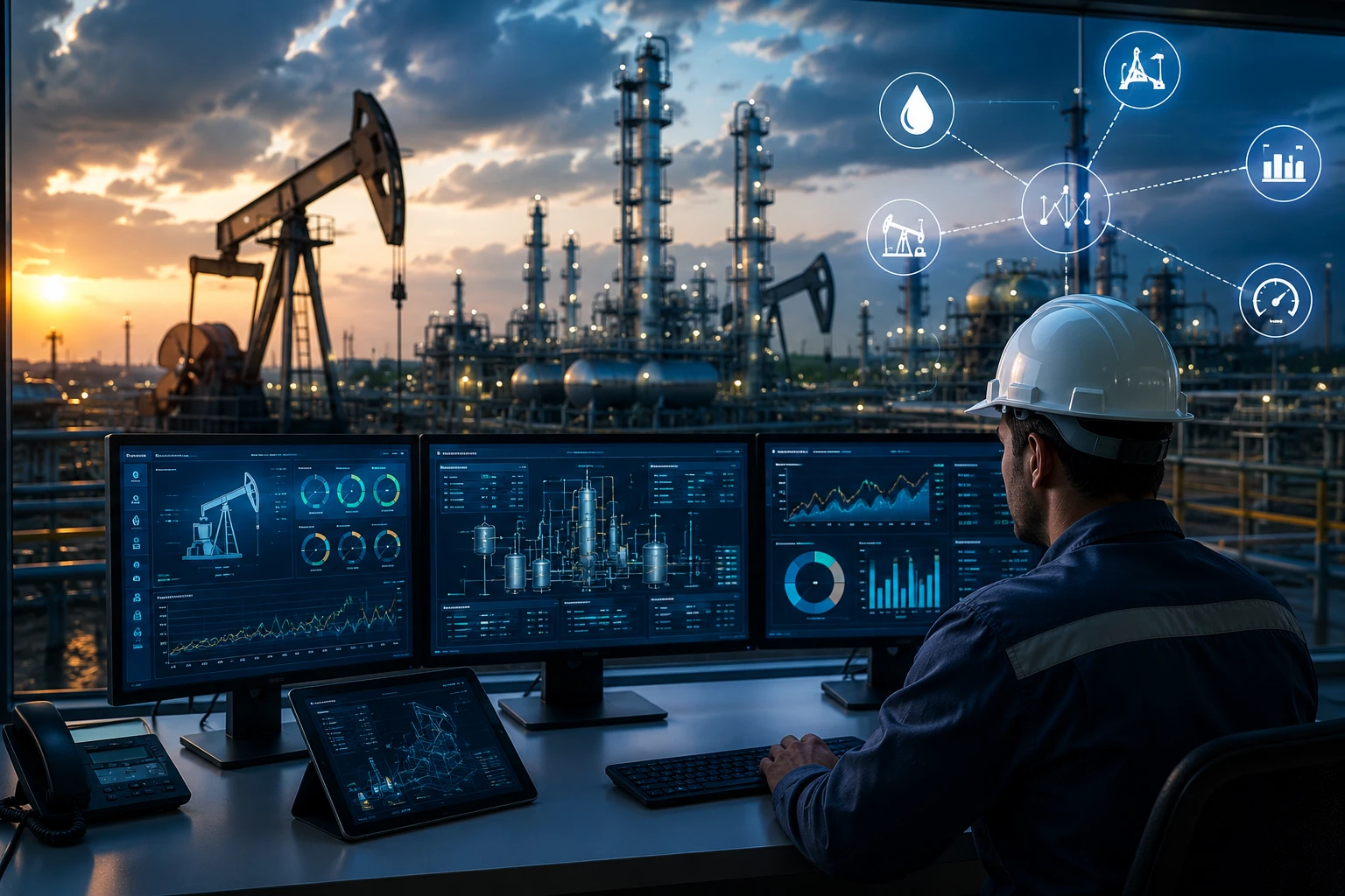 مراقبة الإنتاج اللحظية في حقول النفط الرقمية