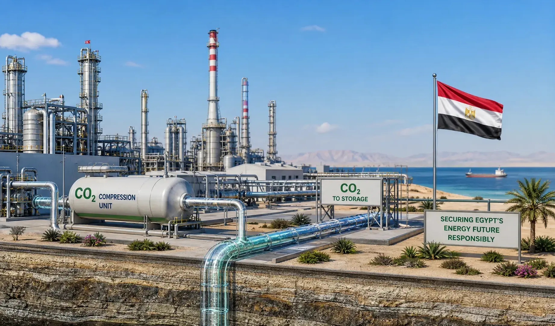 خفض الانبعاثات الكربونية باستخدام الطاقة الشمسية في الحقول البترولية المصرية