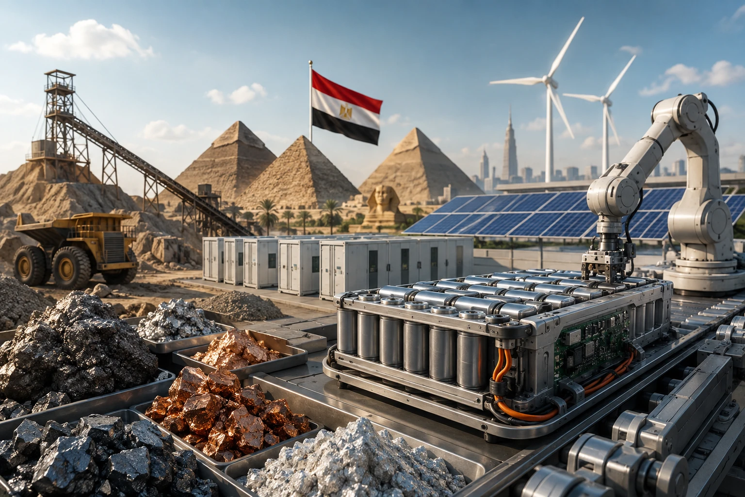 صناعة البطاريات ومعادن الطاقة النظيفة في مصر
