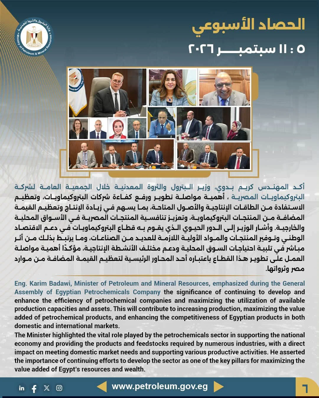 تطوير شركات البتروكيماويات وتعظيم الاستفادة من الطاقات الإنتاجية