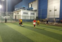 جانب من مباراة خماسي بتروتريد 45 عام وحاويات دمياط