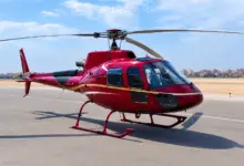 بالفيديو.. «خدمات البترول الجوية» تستعرض إمكانات هليكوبتر AS350 في معرض العلمين للطيران