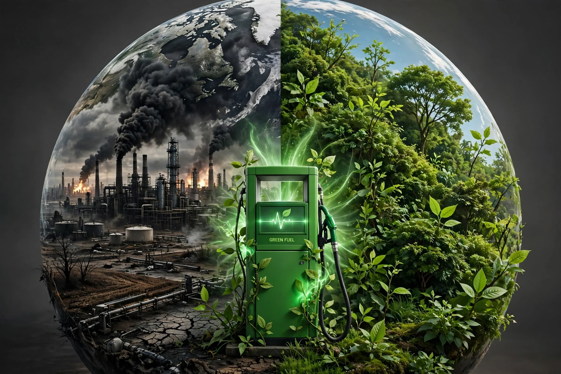 خفض الانبعاثات الكربونية باستخدام الوقود الأخضر بديلاً للنفط