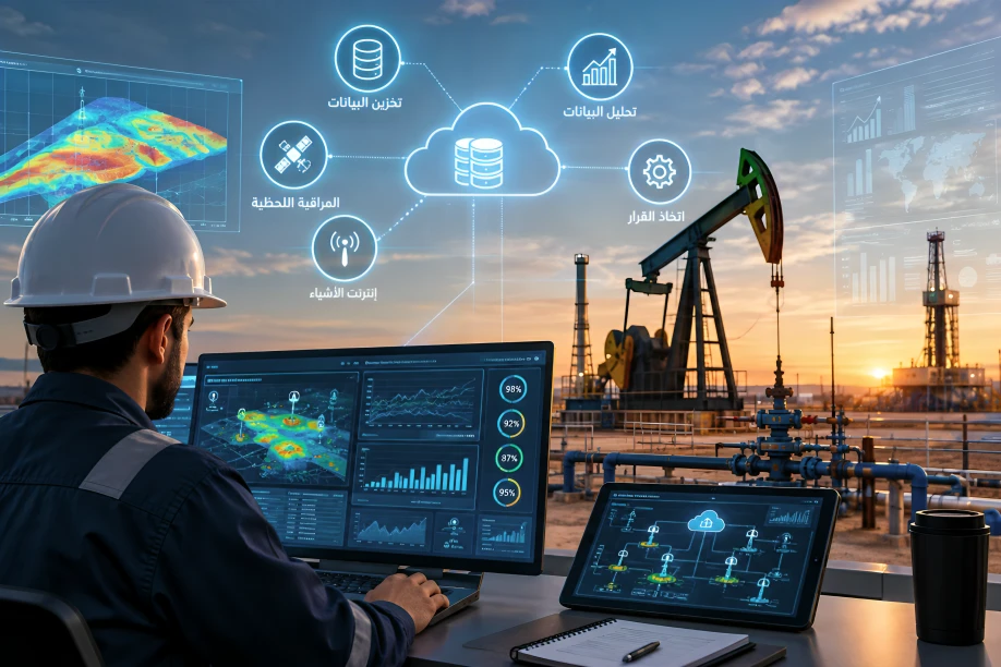 إدارة البيانات في حقول النفط الرقمية
